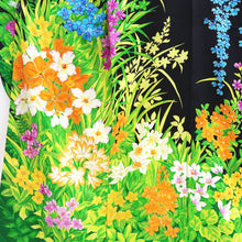 Load image into Gallery viewer, Furisode Black Hand painted Hyakka Tall Silk #9694J4