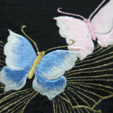 Load image into Gallery viewer, Haori Jacket Vintage(1950-1980) Black Fully Embroidered Butterfly Silk #10032C4
