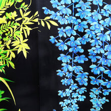 Load image into Gallery viewer, Furisode Black Hand painted Hyakka Tall Silk #9694J4