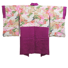 Load image into Gallery viewer, Haori Jacket Vintage(1920-1950) Magenta Tachibana Wave Silk #10743D3