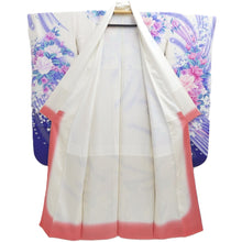 Load image into Gallery viewer, Furisode White Blue Peony Tall Silk #10342F2