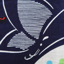 Load image into Gallery viewer, Yukata Vintage(1950-1980) Navy Butterfly Cotton #10356F3