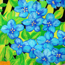 Load image into Gallery viewer, Furisode Black Hand painted Hyakka Tall Silk #9694J4