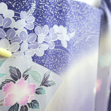 Load image into Gallery viewer, Furisode Blue Lavender Shidare Sakura Peony Tall Silk #9704J5