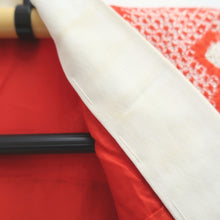 Load image into Gallery viewer, Juban Vintage(1950-1980) Red Furisode Crane Birds Shibori Silk #10512B2