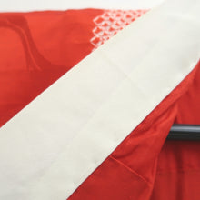 Load image into Gallery viewer, Juban Vintage(1950-1980) Red Furisode Crane Birds Shibori Silk #10512B2