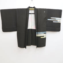 Load image into Gallery viewer, Haori Jacket Vintage(1950-1980) Black Hand painted Bird Lady Silk #9892B3
