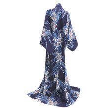 Load image into Gallery viewer, Yukata Vintage(1950-1980) Navy Plum blossom Branch Cotton #10357F3