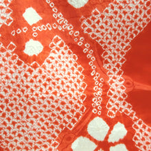 Load image into Gallery viewer, Juban Vintage(1950-1980) Red Furisode Crane Birds Shibori Silk #10512B2