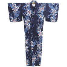 Load image into Gallery viewer, Yukata Vintage(1950-1980) Navy Plum blossom Branch Cotton #10357F3