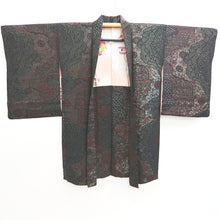 Load image into Gallery viewer, Haori Jacket Vintage(1950-1980) Black Silver Brown Michinagadori Long Silk #9780A4