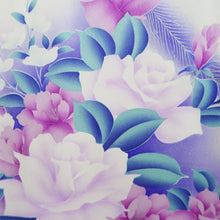 Load image into Gallery viewer, Furisode White Blue Peony Tall Silk #10342F2
