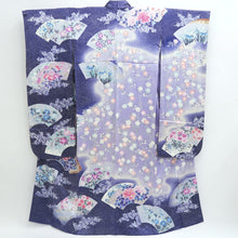 Load image into Gallery viewer, Furisode Blue Lavender Shidare Sakura Peony Tall Silk #9704J5