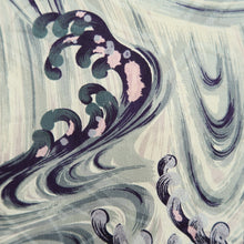 Load image into Gallery viewer, Kimono Vintage(1950-1980) Gray Curling Wave Silk #10786D5
