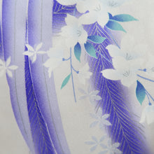 Load image into Gallery viewer, Furisode White Blue Peony Tall Silk #10342F2