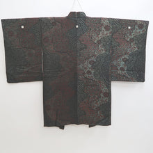 Load image into Gallery viewer, Haori Jacket Vintage(1950-1980) Black Silver Brown Michinagadori Long Silk #9780A4