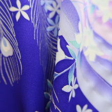Load image into Gallery viewer, Furisode White Blue Peony Tall Silk #10342F2
