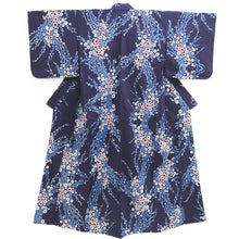 Load image into Gallery viewer, Yukata Vintage(1950-1980) Navy Plum blossom Branch Cotton #10357F3