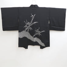 Load image into Gallery viewer, Haori Jacket Vintage(1950-1980) Black Shibori Bamboo Silk #9876B3