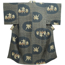 Load image into Gallery viewer, Men's Juban Vintage(1950-1980) Greenish Black Sumo Silk #10458A4