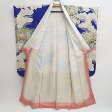 Load image into Gallery viewer, Furisode Blue Matsu Sakura Tall Silk #9695J4