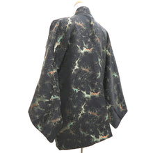 Load image into Gallery viewer, Haori Jacket Vintage(1950-1980) Black Gold Abstract art Silk #9795A5