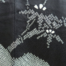Load image into Gallery viewer, Haori Jacket Vintage(1950-1980) Black Shibori Bamboo Silk #9876B3
