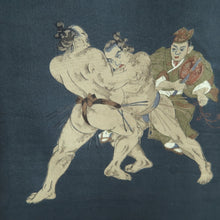 Load image into Gallery viewer, Men's Juban Vintage(1950-1980) Greenish Black Sumo Silk #10458A4