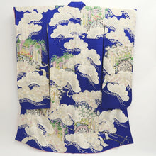 Load image into Gallery viewer, Furisode Blue Matsu Sakura Tall Silk #9695J4