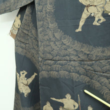 Load image into Gallery viewer, Men's Juban Vintage(1950-1980) Greenish Black Sumo Silk #10458A4