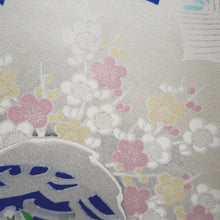 Load image into Gallery viewer, Furisode Blue Matsu Sakura Tall Silk #9695J4