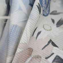 Load image into Gallery viewer, Tomesode Vintage(1920-1950) Black Wave Bellflower See-Through Silk #10501B1