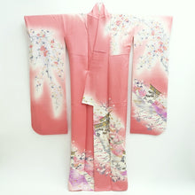 Load image into Gallery viewer, Furisode Pink Crane Shidare Sakura Silk #9705J5