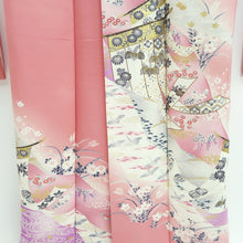 Load image into Gallery viewer, Furisode Pink Crane Shidare Sakura Silk #9705J5