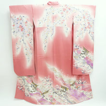 Load image into Gallery viewer, Furisode Pink Crane Shidare Sakura Silk #9705J5