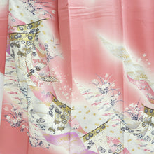 Load image into Gallery viewer, Furisode Pink Crane Shidare Sakura Silk #9705J5