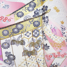 Load image into Gallery viewer, Furisode Pink Crane Shidare Sakura Silk #9705J5