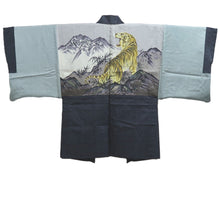 Load image into Gallery viewer, Men's Haori Vintage(1950-1980) Blue Black Tiger Silk #10659C4