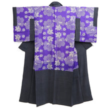 Load image into Gallery viewer, Kimono Vintage(1920-1950) GrayishPurple Maple Leaf Silk #10788D5