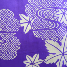 Load image into Gallery viewer, Kimono Vintage(1920-1950) GrayishPurple Maple Leaf Silk #10788D5