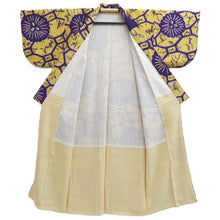 Load image into Gallery viewer, Kimono Vintage(1920-1950) Yellow Purple Shibori Silk #10789D5