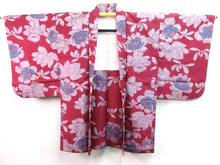 Load image into Gallery viewer, Haori Jacket Vintage 1920's Meisen Red Rose #0035