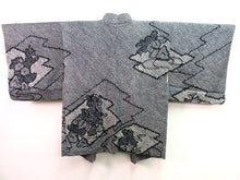 Load image into Gallery viewer, Haori Jacket Vintage 1960's Black Shibori Wild Flowers #0009