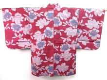 Load image into Gallery viewer, Haori Jacket Vintage 1920's Meisen Red Rose #0035