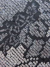 Load image into Gallery viewer, Haori Jacket Vintage 1960's Black Shibori Wild Flowers #0009