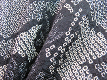 Load image into Gallery viewer, Haori Jacket Vintage 1960's Black Shibori Wild Flowers #0009