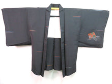 Load image into Gallery viewer, Haori Jacket Vintage 1960's Black Urushi Floral Pattern #0010
