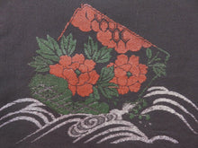 Load image into Gallery viewer, Haori Jacket Vintage 1960's Black Urushi Floral Pattern #0010