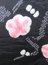 Load image into Gallery viewer, Haori Jacket Black Shibori Branch Plum blossom #0015