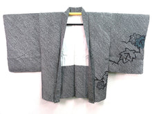 Load image into Gallery viewer, Haori Jacket Vintage 1960's Black Shibori Maple Leaves #0037